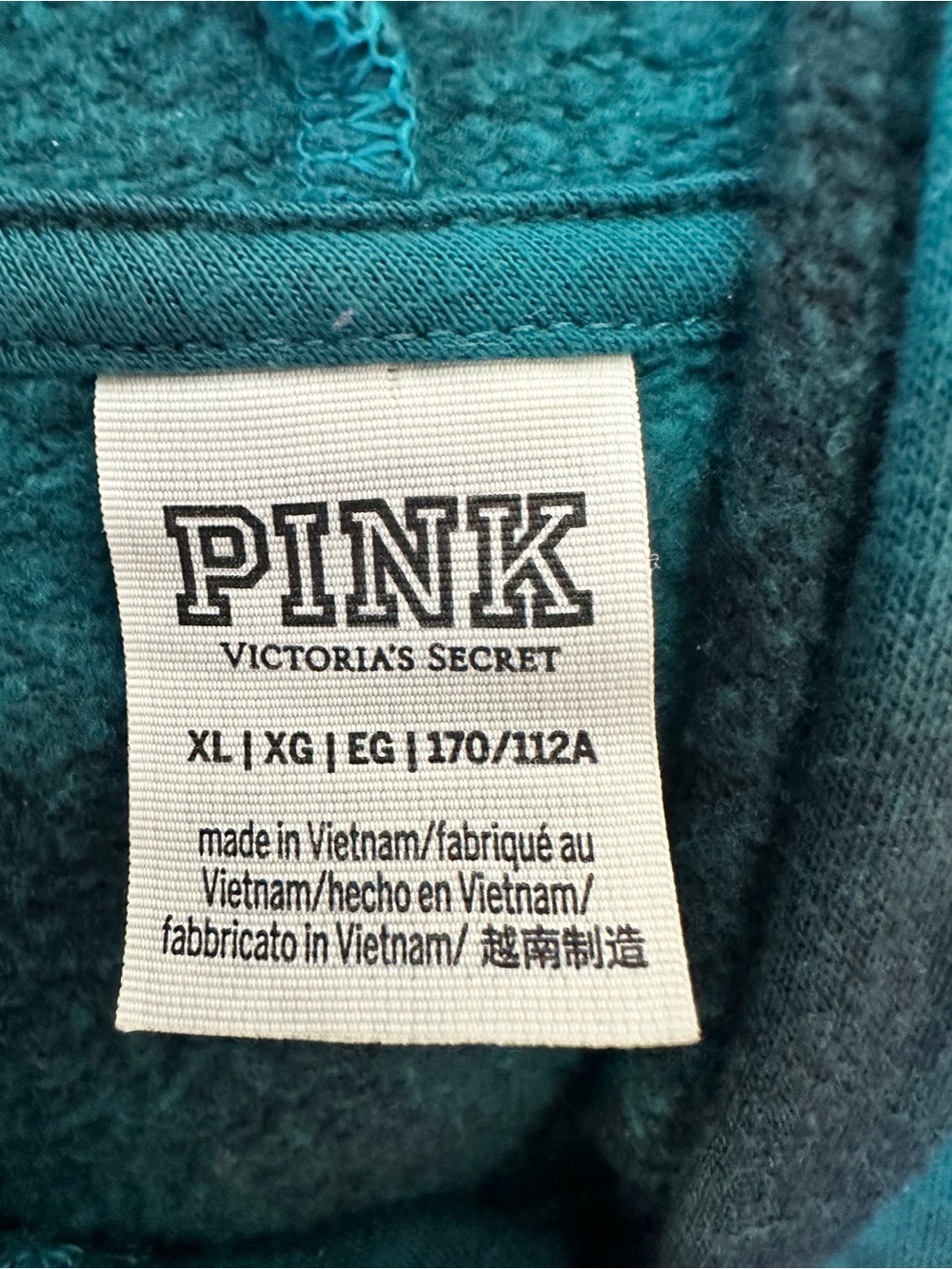 PINK Victoria's Secret Campus Rhinestone Bling tie-dye Hoodie Top |~XL - Picture 3 of 3